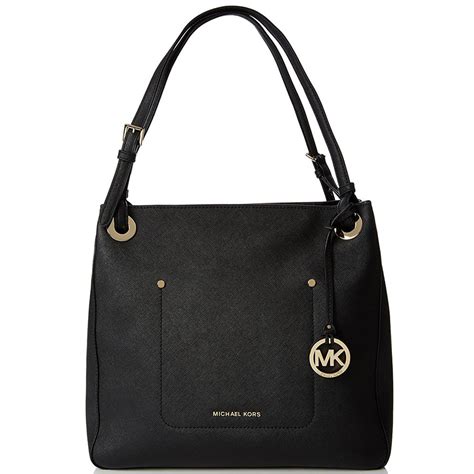 30s7gwae6l michael kors tasche|Michael Kors Walsh Medium Black Leather Tote Shoulder Bag .